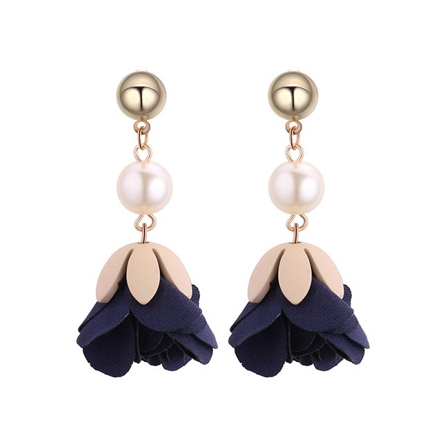 LRC Anting Tusuk Fashion Flower Shape Decorated Earrings