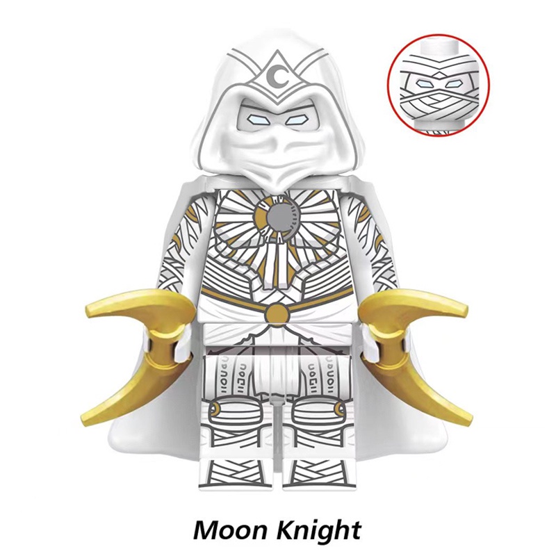 Mainan Balok Bangunan Minifigures Model Moon Knight DIY Untuk Hadiah Anak