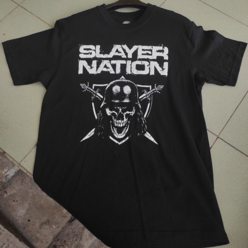 t-shirt kaos band bootleg SLYAER NATION bekas second
