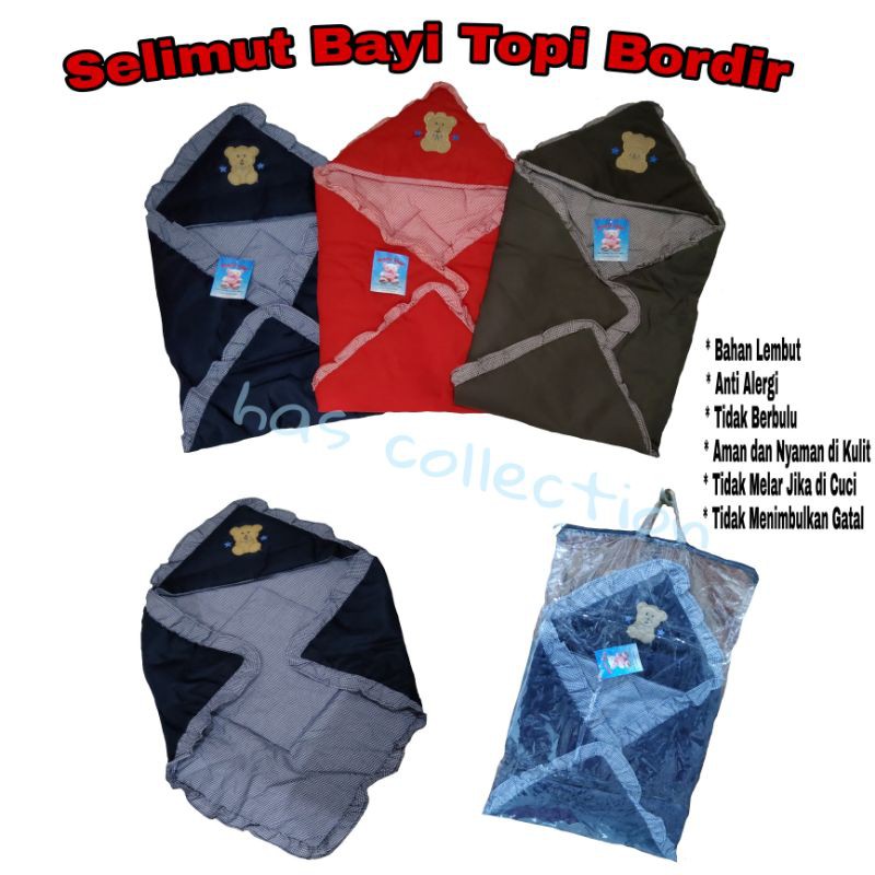 Selimut Bayi Topi Bordir / Selimut Bayi Tuil