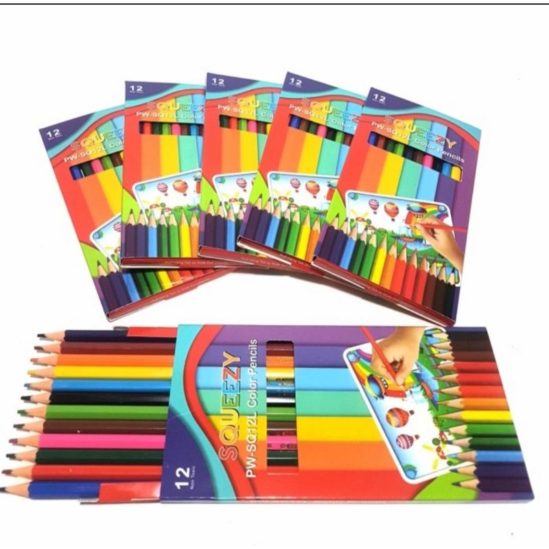 Pensil Warna Panjang 12 warna Squeezy-2
