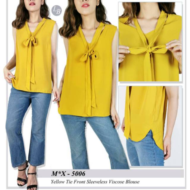 Max yellow sleeveless blouse