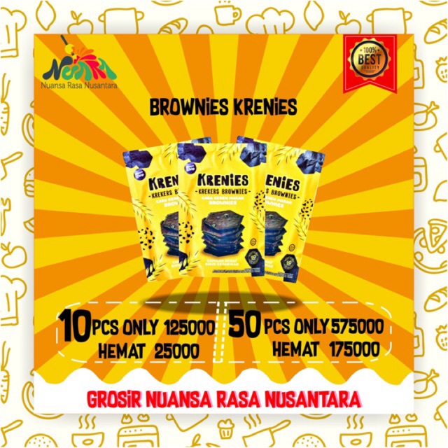 

[ PAKET GROSIR 50 PCS TERMURAH ] KRENIES (Keripik Brownies) - Paket Reseller Bandung Cimahi Manis