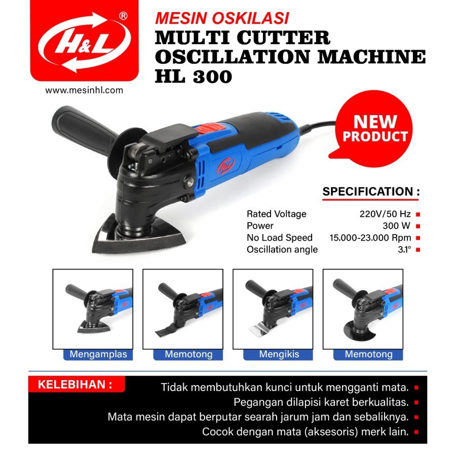 MOLLAR MFT 300 Mesin Multi Cutter Oskilasi Tool Oscillating Grinder