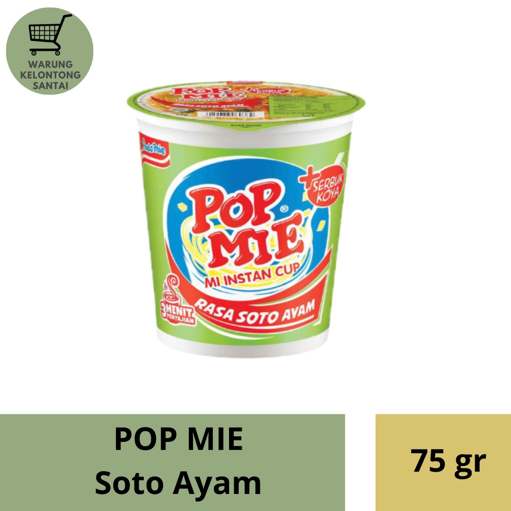 

POP MIE Kuah Soto Ayam 75 gram | POP MIE Mi Instan Cup Soto Ayam 75gr