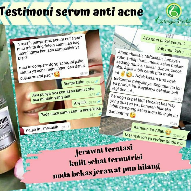 SERUM ACNE BATRISYIA/SERUM UNTUK JERAWAT DAN BEKAS JERAWAT/SERUM UNTUK BOPENG/ PENGHILANG BOPENG/ Batrisyia serum acne