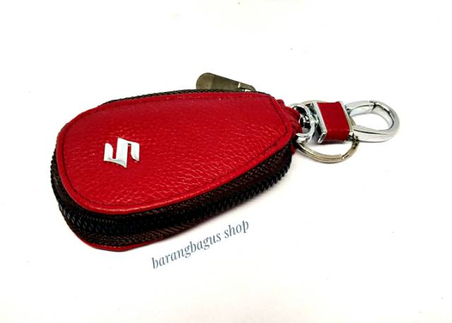 Hardcase /Dompet /Tempat Remote Mobil Kulit - Gantungan kunci Logo Suzuki