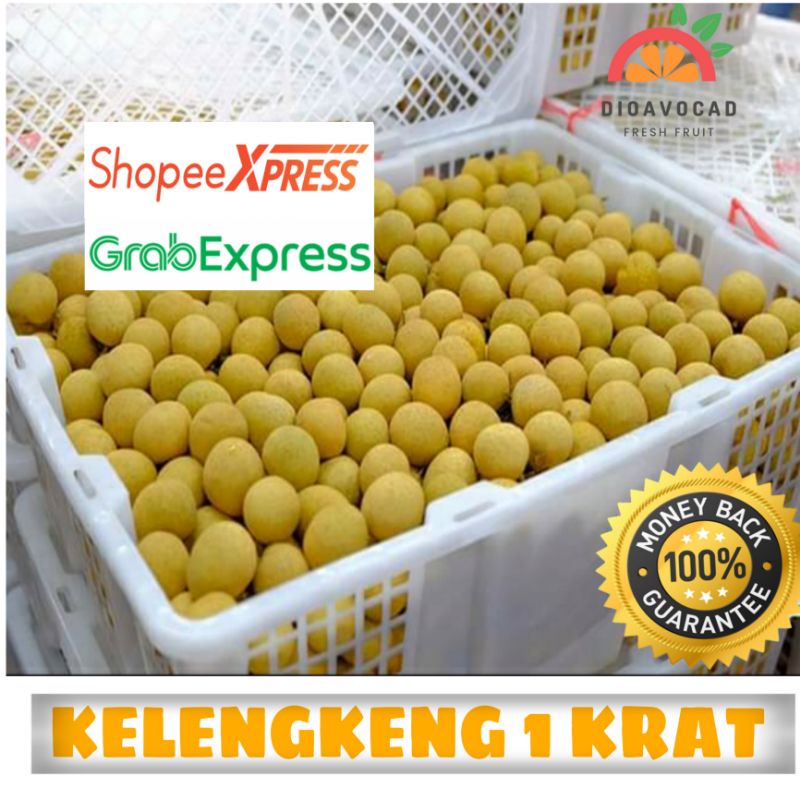 Buah kelengkeng 1 keranjang berat 11-12kg - buah kelengkeng grosir