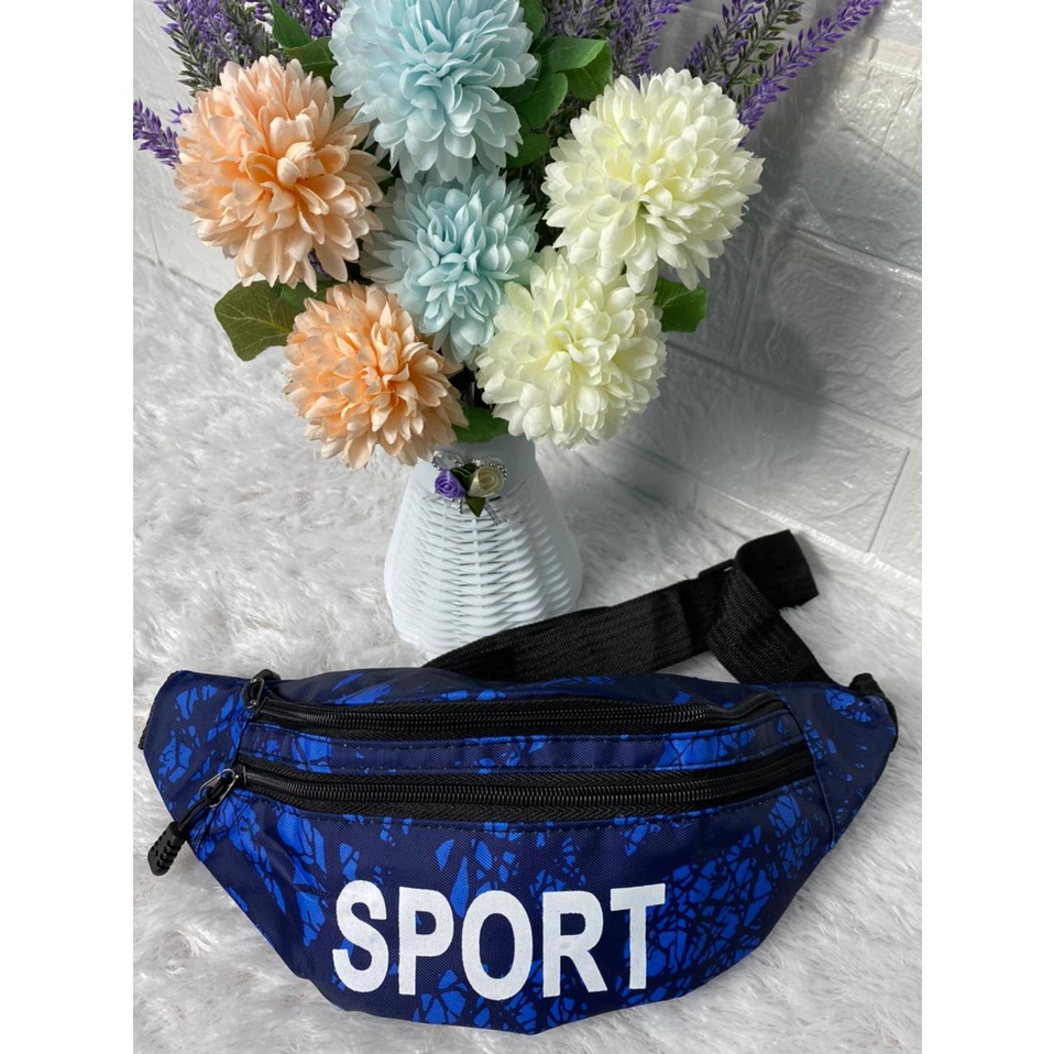 IMPORT Tas Selempang Sport Pria Asli Import / Tas Murah Waistbag Pria Waterproof