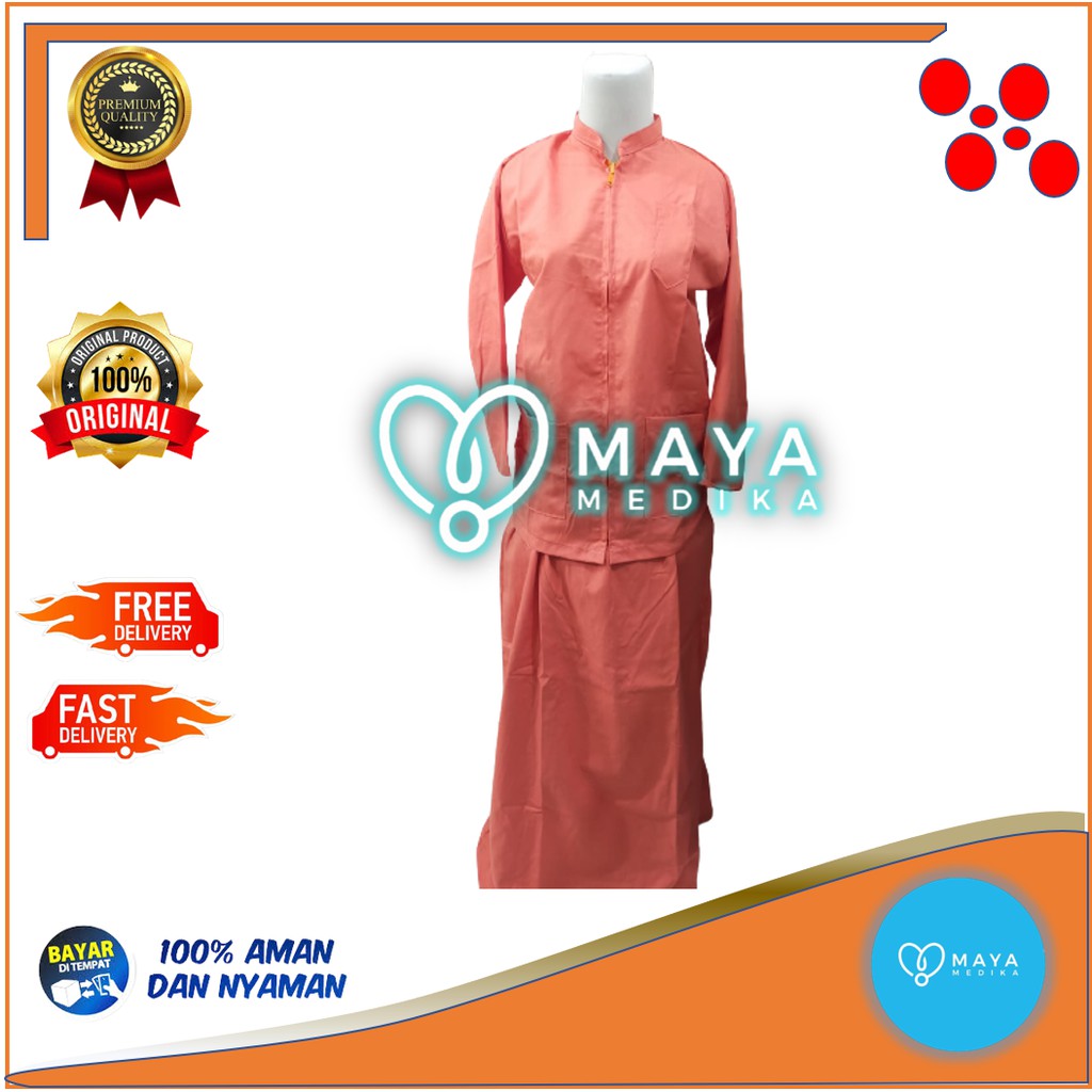 Baju OK Orange Lengan Panjang Rok + Rest
