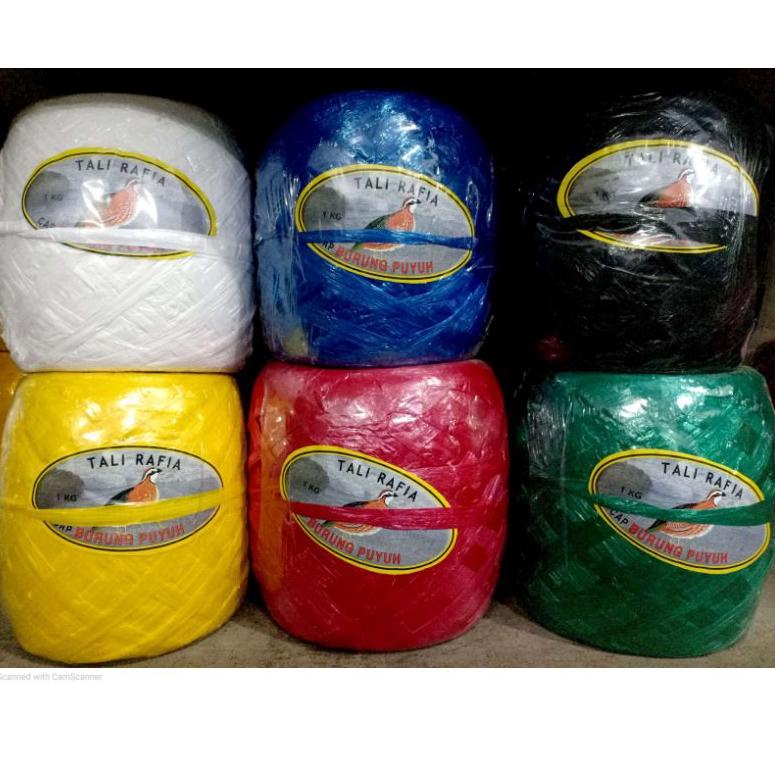 

BARU 9936 Tali Rafia Cap Puyuh 1 Kg Warna Warni Merah Biru Hijau Hitam Putih Kuning ㆊ