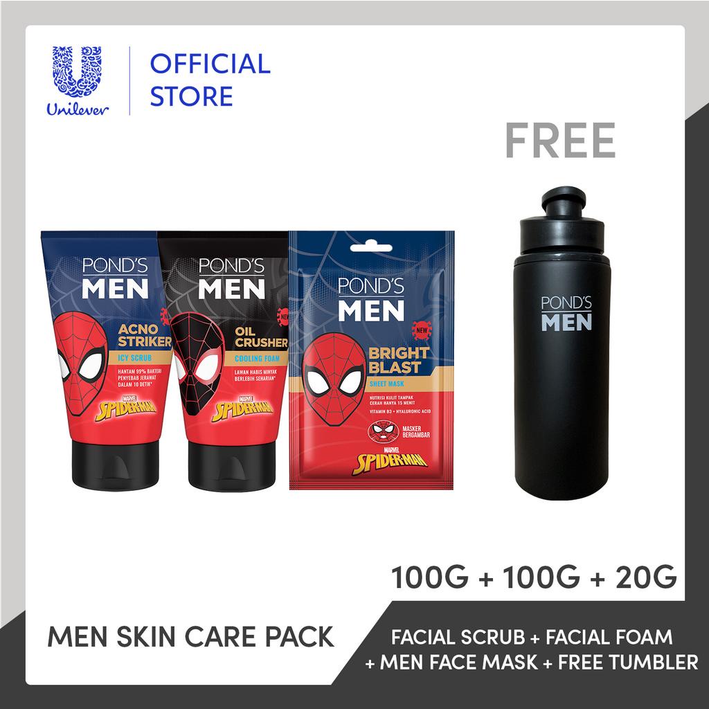 Buy 1 Ponds Men Acno Striker + Oil Crusher  + Ponds Men Bright Blast Face Sheet Mask FREE Tumblr