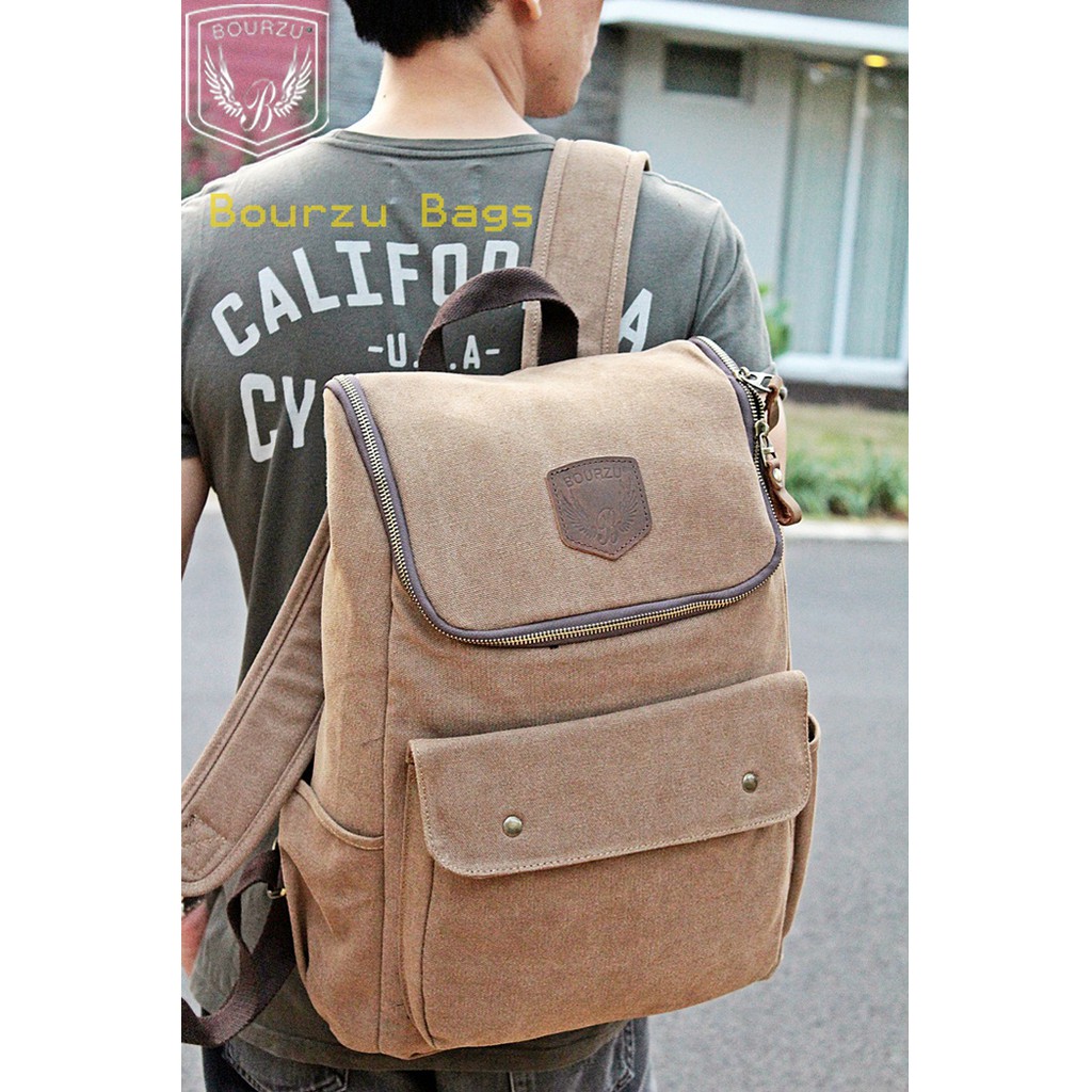 Tas Ransel Laptop Backpack Bourzu Fire Tas Sekolah Kuliah Kerja Travel