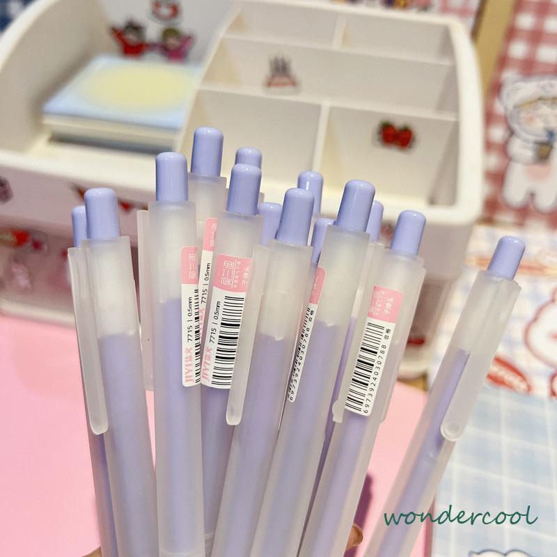 Pena Air Tipe Dorong Buram Transparan 0.5mm Pena Karbon Peluru Pena Gel Mahasiswa Kreatif-Won