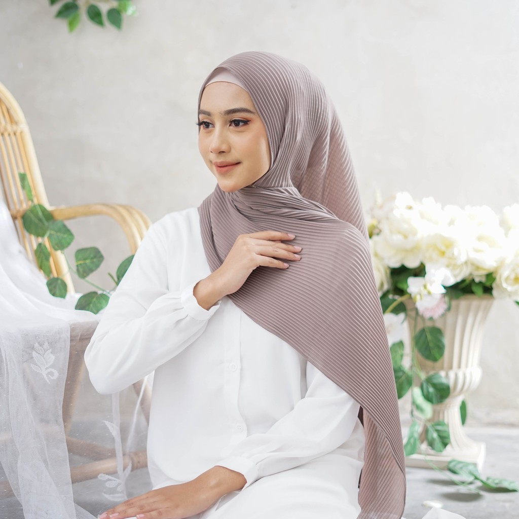 PASHMINA PLISKET FULL DIAMOND CREPE/ Pasmina lidi full pleated phasmina shawl Bisa COD