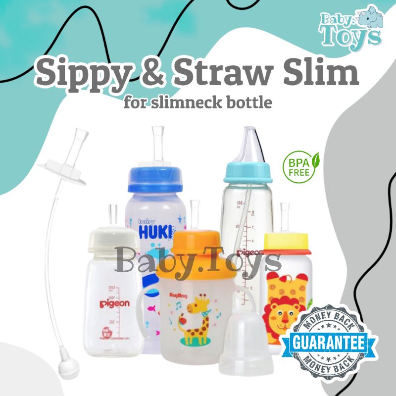 Sedotan Pengganti Dot / Nipple Training Pigeon Slimneck / Mag-mag Slim / Huki / Cussons Garansi 100%