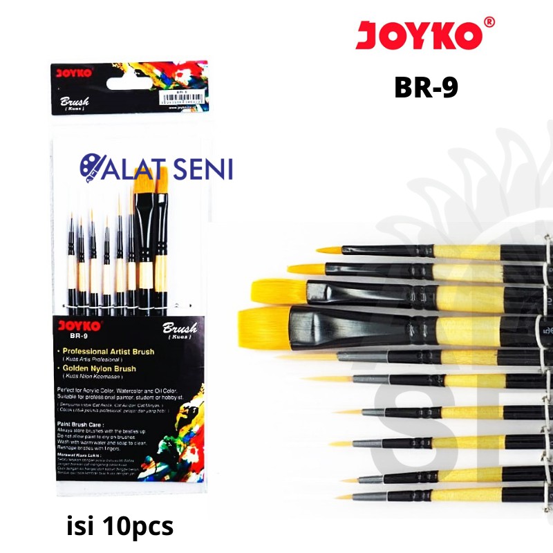 

Joyko Brush Set 10 BR-9 / Kuas Lukis Set 10 / Kuas lukis Joyko