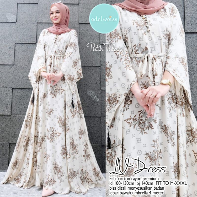 lv dress gamis lunamaya by edelweis