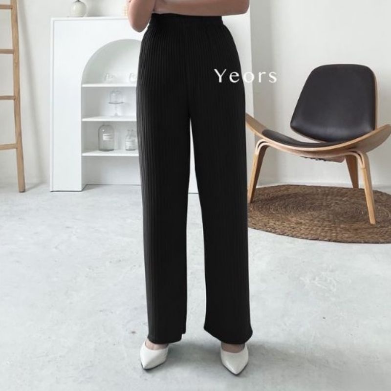 Celana Murah Berkualitas Kulot Knit Premium || Long Cullaote Meera Pants || Korean Loose Pants Trousers Wanita