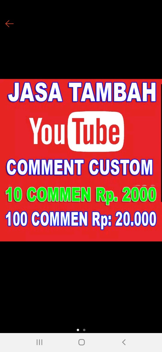 Youtube Comment (costum) Termurah/commen Youtube