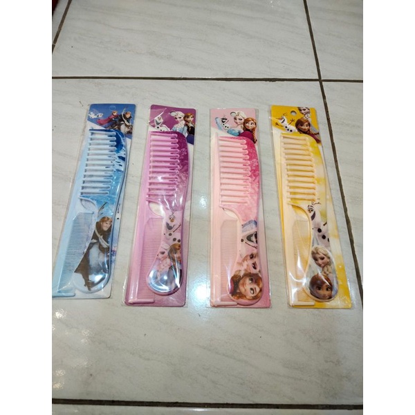 Sisir Rambut Karakter Frozen Gigi Besar set (2 Pcs)