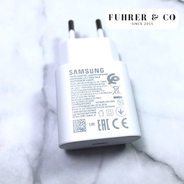 Charger Samsung Note 10 S9 S10 Plus Super Fast Charging 3A 25W Usb C To C Original