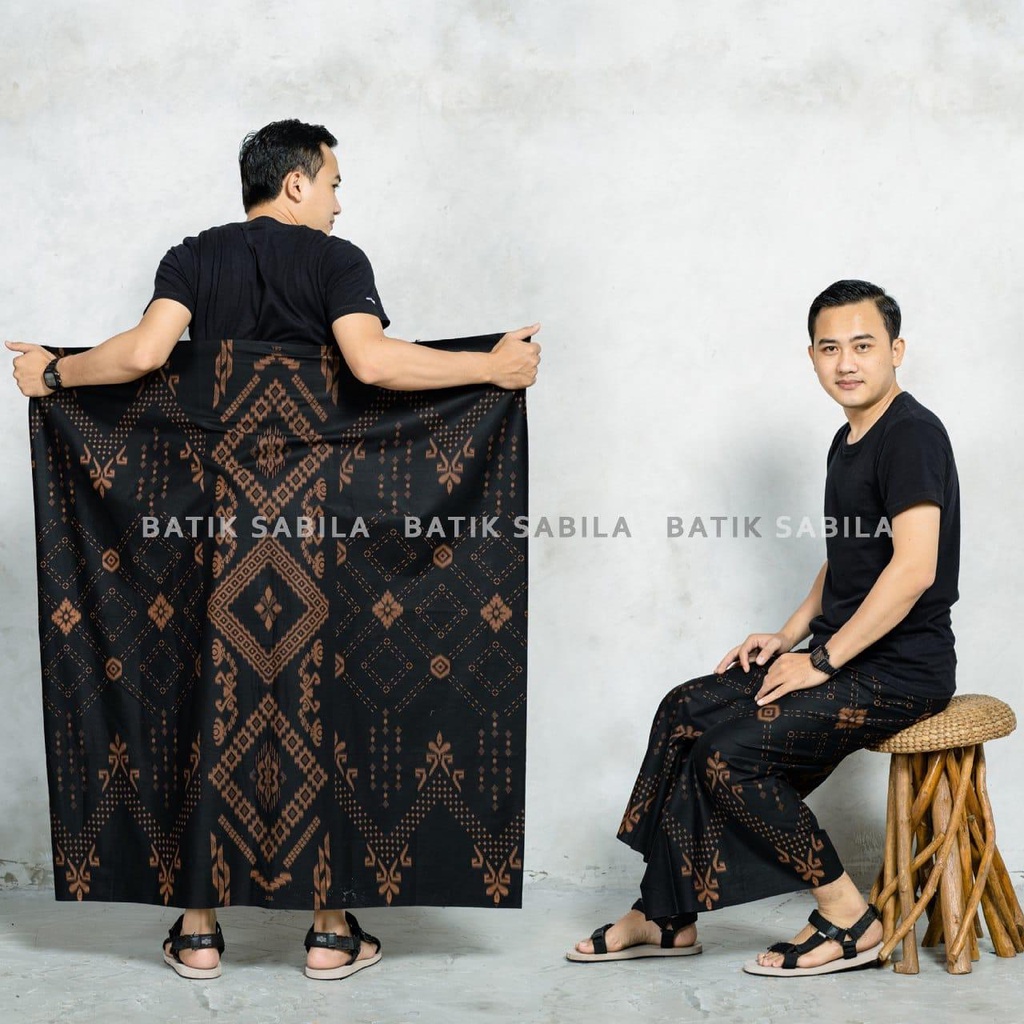 Sarung Batik Etnik Sabila Hitam