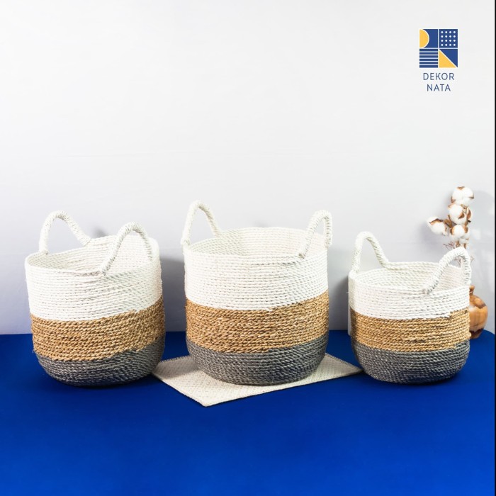 

Dekornata Seda Basket PNA / Keranjang Anyaman / Cover Pot / Laundry Bag