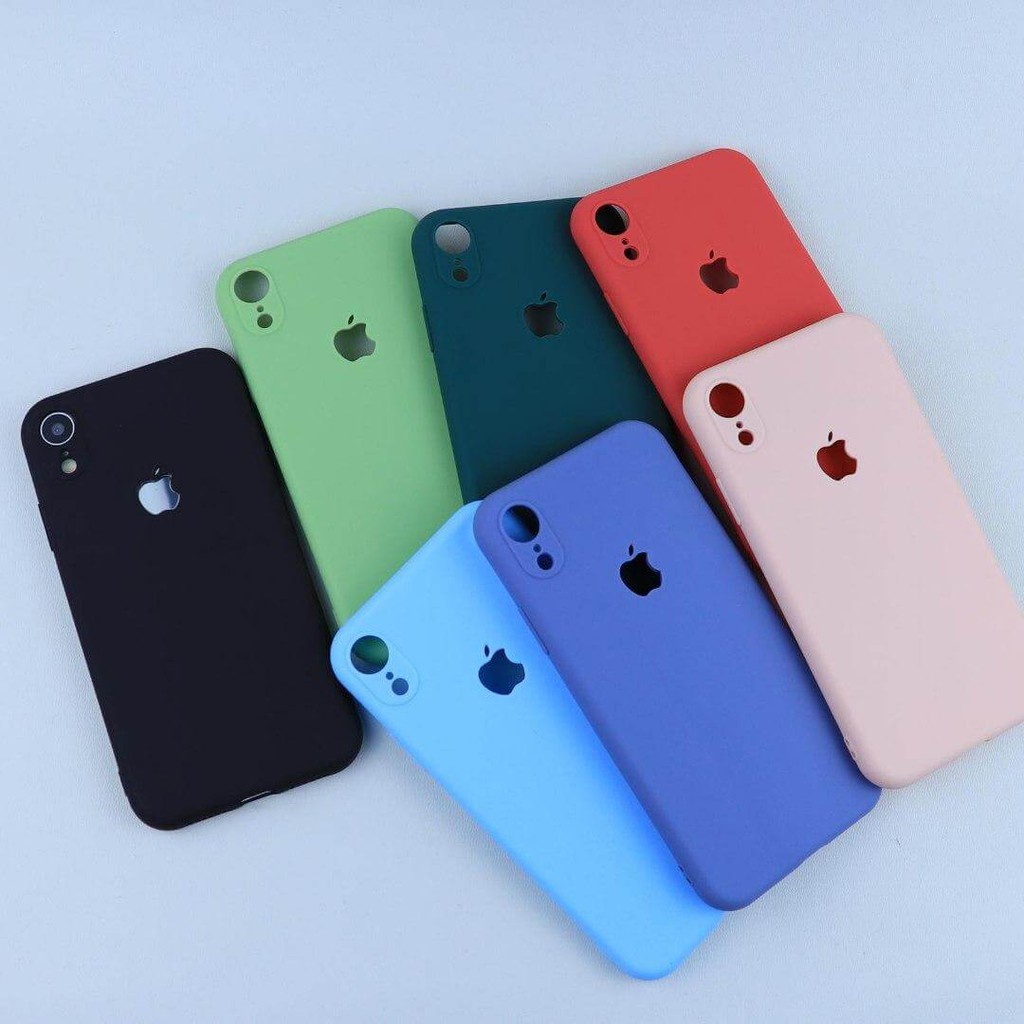 Casing Soft Case iPhone XR Macaron Logo Lens Cover