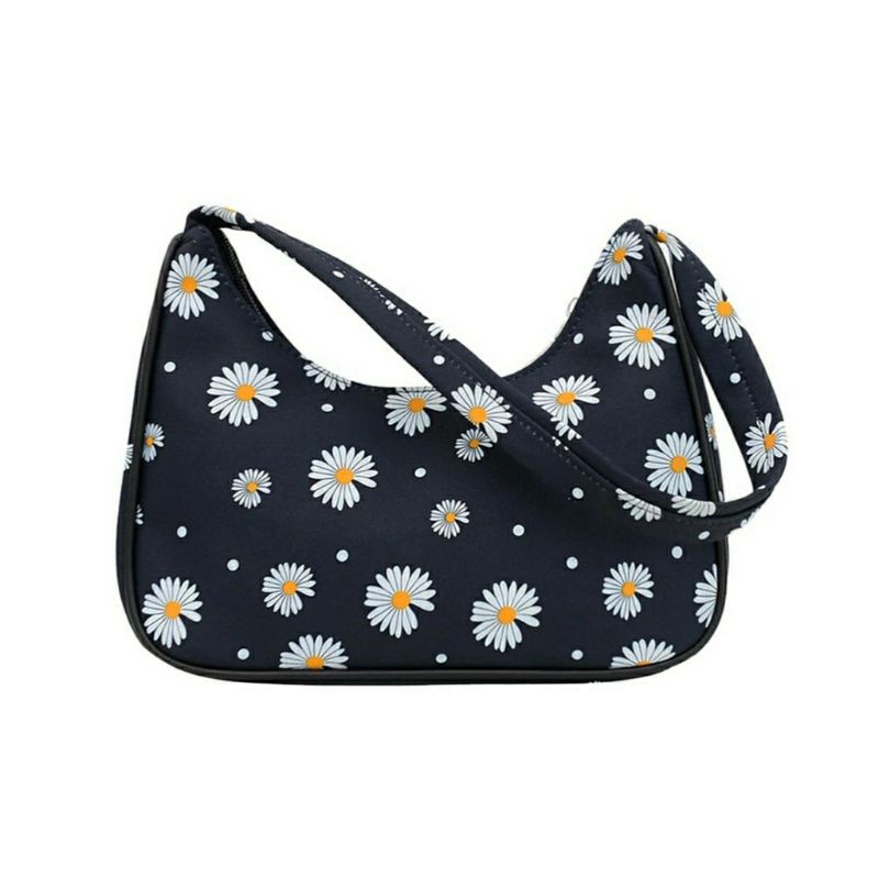 dem_sare / DS1026 - JESLIN - Shoulder Bag Tas klasik tekstur fashion bunga daisy Tas Bahu Wanita Korean Style