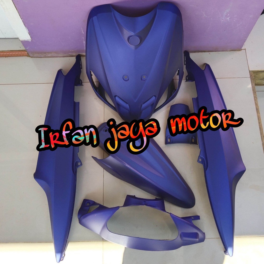 Cover body full halus Yamaha Mio Sporty biru doff