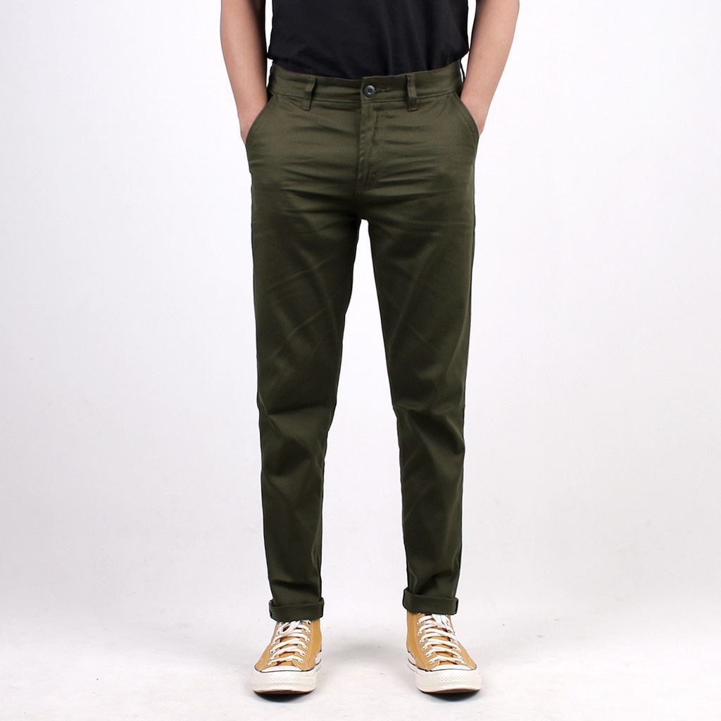 Mcvois Celana Chino Panjang Pria Army Premium Distro