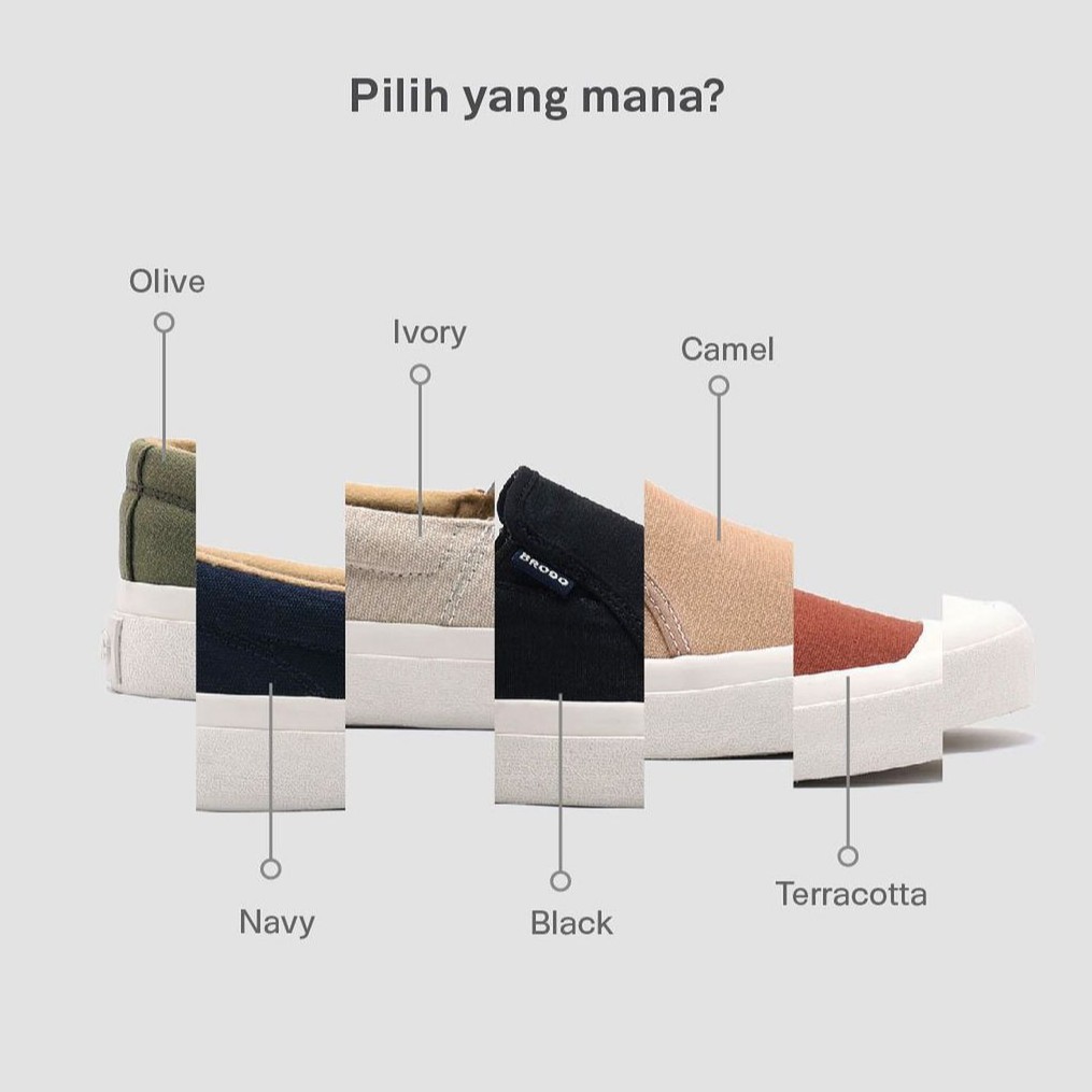 Sepatu Pria Wanita Brodo Vantage V2 Slip On/Slop(Olive/Navy/Camel/Teracota/Black/Ivory)-3