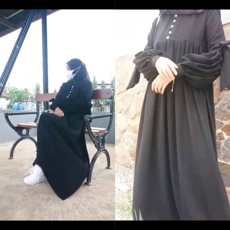 Gallery Exclusive Abaya Hitam Gamis Bordir Turkey Dubai Umbrella Busui