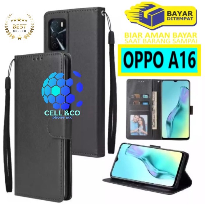 Flip cover OPPO A16 Flip case buka tutup kesing hp casing flip case leather wallet