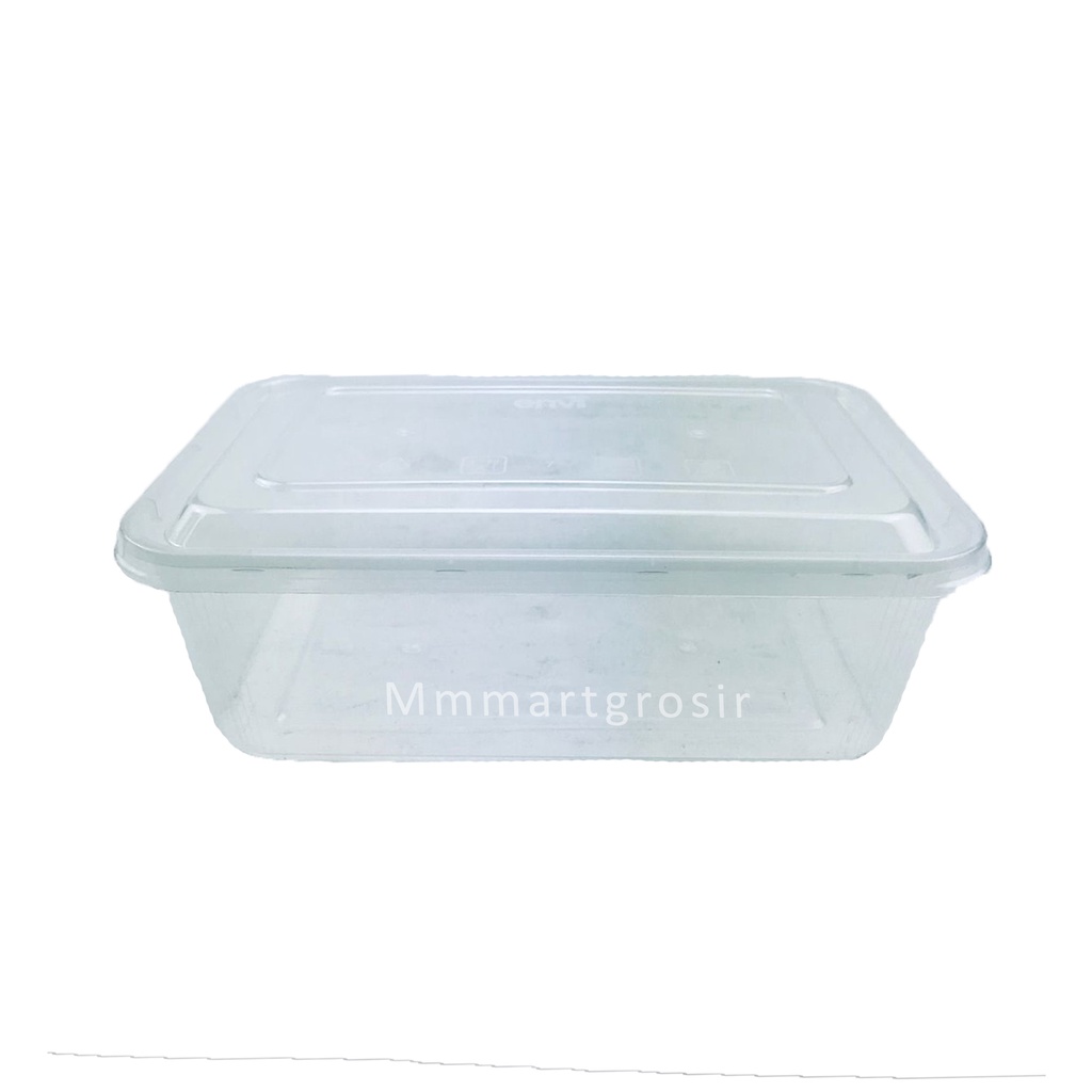 Thinwall Envi / Kotak Makan+Tutup Plastik / Food Container Persegi panjang / isi 25pcs uk 750 ml