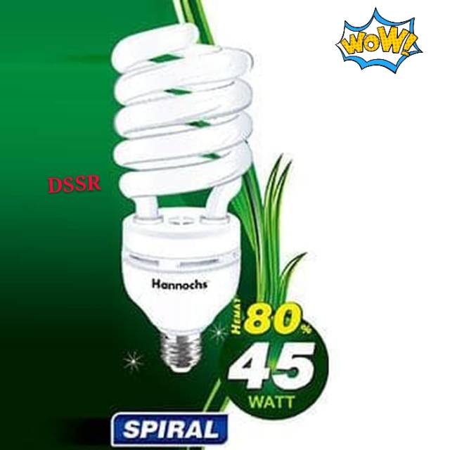 Lampu hannochs spiral 45watt/Lapu TL TORNADO