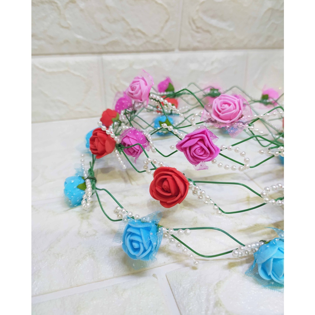 Flower Crown Mutiara Rossie - Heapiece Cantik Elegant