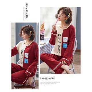 Setelan Piyama Wanita Bahan Katun Versi Korea celana Setelan Piyama Wanita Bahan Katun Versi Korea celana