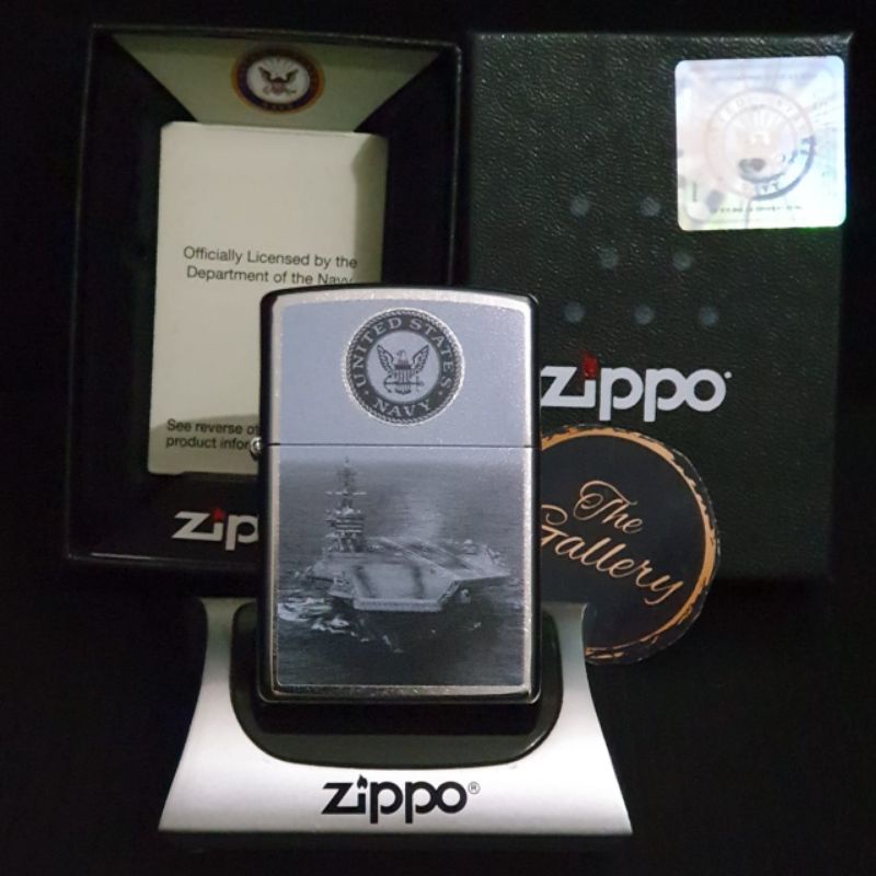 ⭐⭐⭐⭐⭐ 49319 ORIGINAL ZIPPO US NAVY DESIGN STREET CHROME