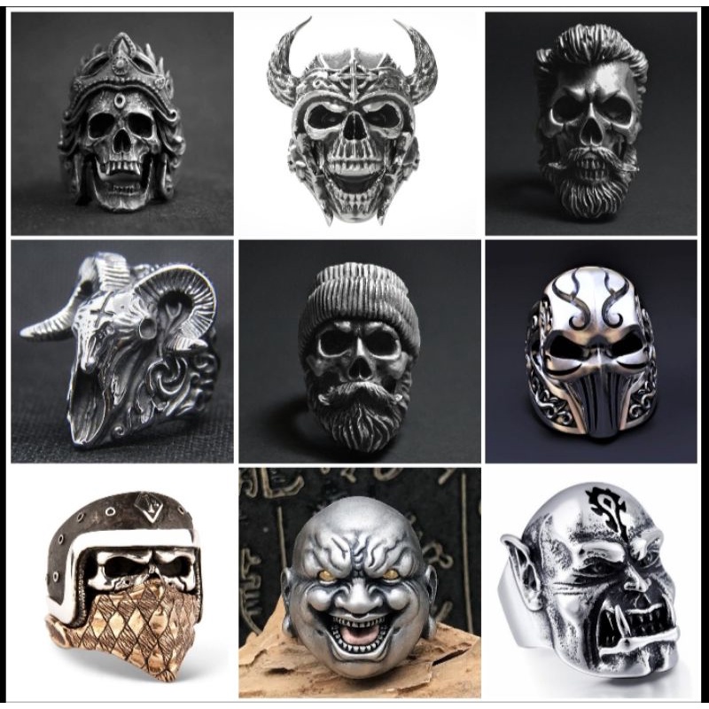 COD RingskulL original punk (cincin tengkorak)