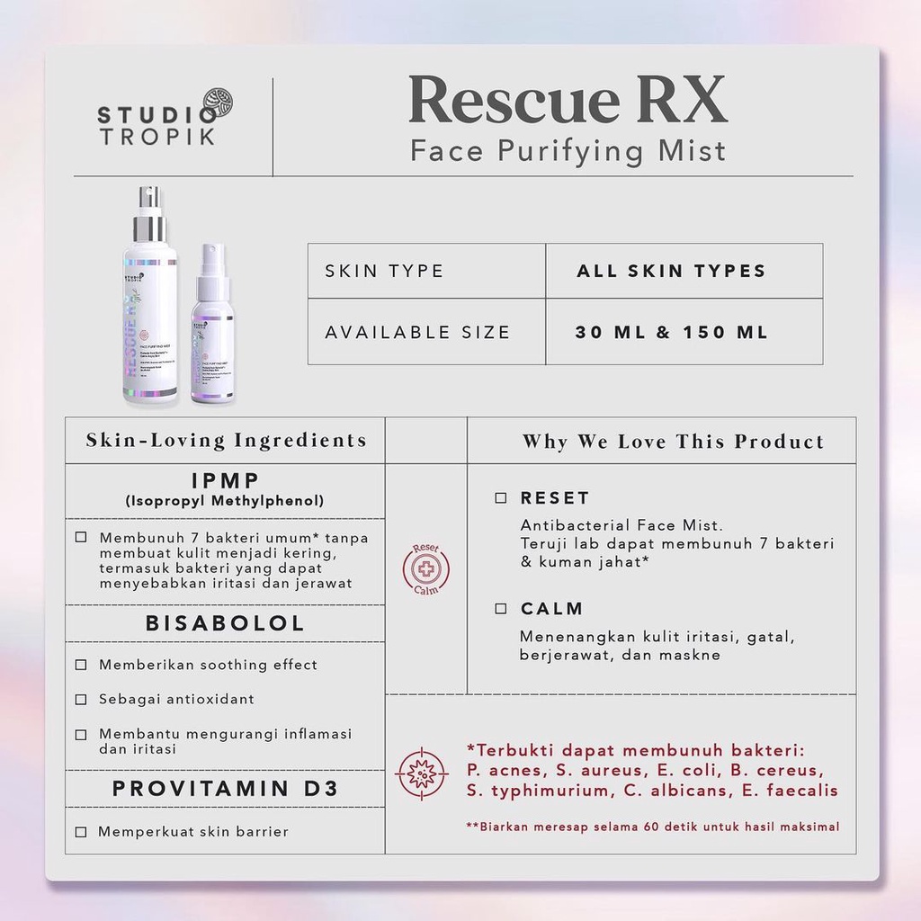 Studio Tropik Rescue RX Face Mist - Antibacterial Face Mist