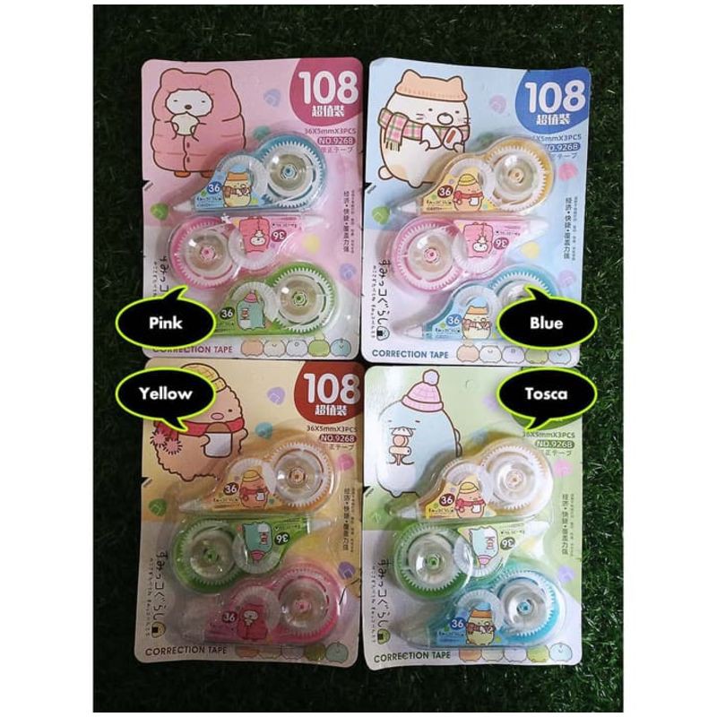 

Tip-ex Roll Mekanik / Correction Tape isi 3 pcs - Sumikko 108
