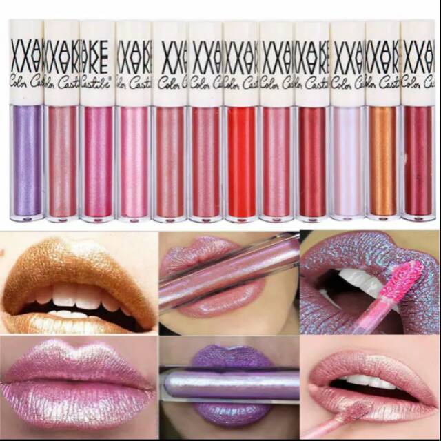 LIPSTIK LIP GLOSS MODEL DIAMOND BERKILAU DENGAN WARNA METALIK