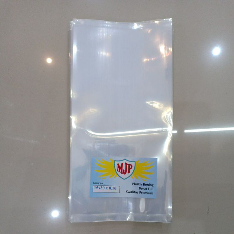 Plastik PP Bening Merk MJP Tebal 0.10 Uk. 15x30 15x35