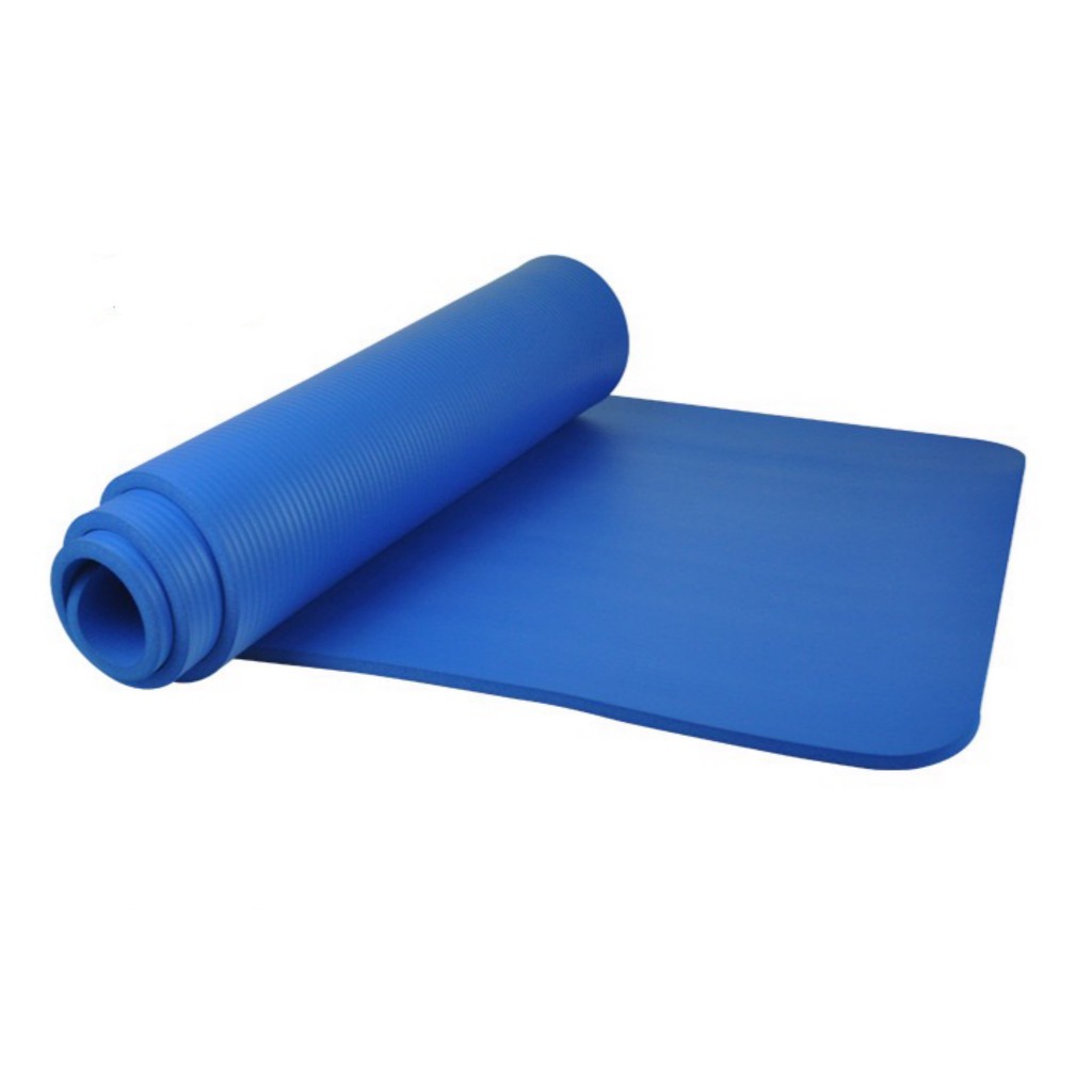 MIISOO NBR Matras Yoga Mat 10mm gym Karpet Senam Yogamat Anti Slip-NBR BIRU 8mm