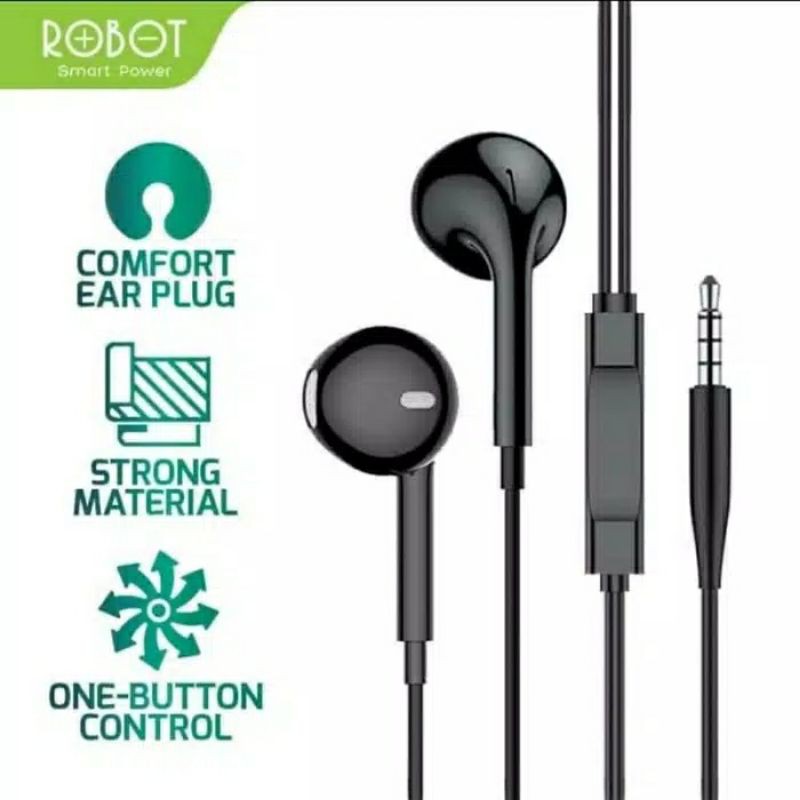 HEADSET ROBOT RE10 BASS - HANDSFREE ROBOT RE10 JACK 3.5MM SUPER BASS - BC