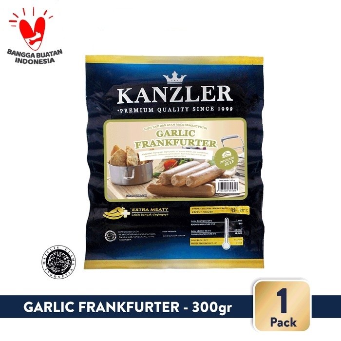 GARLIC FRANKFURTER KANZLER 300GR/6PCS SOSIS SAPI BAWANG PUTIH HALAL