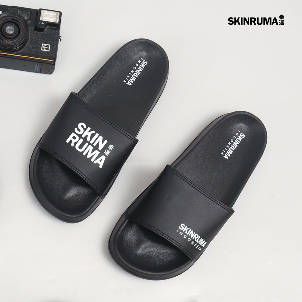 Sendal Selop Casual Pria SKINRUMA Japanesse Skin Tsunorogo Hitam / Sendal Slide Pria / Sendal Slip On Pria