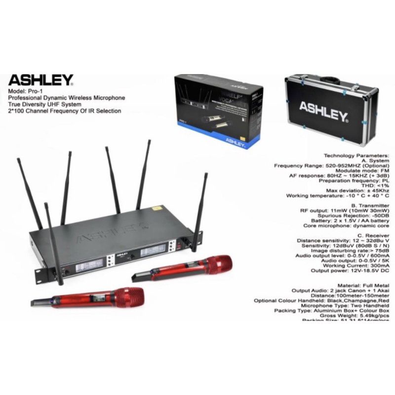 Mic Wireless Ashley PRO1 PRO 1 Original / Mic Wireless Ashley 2pegang